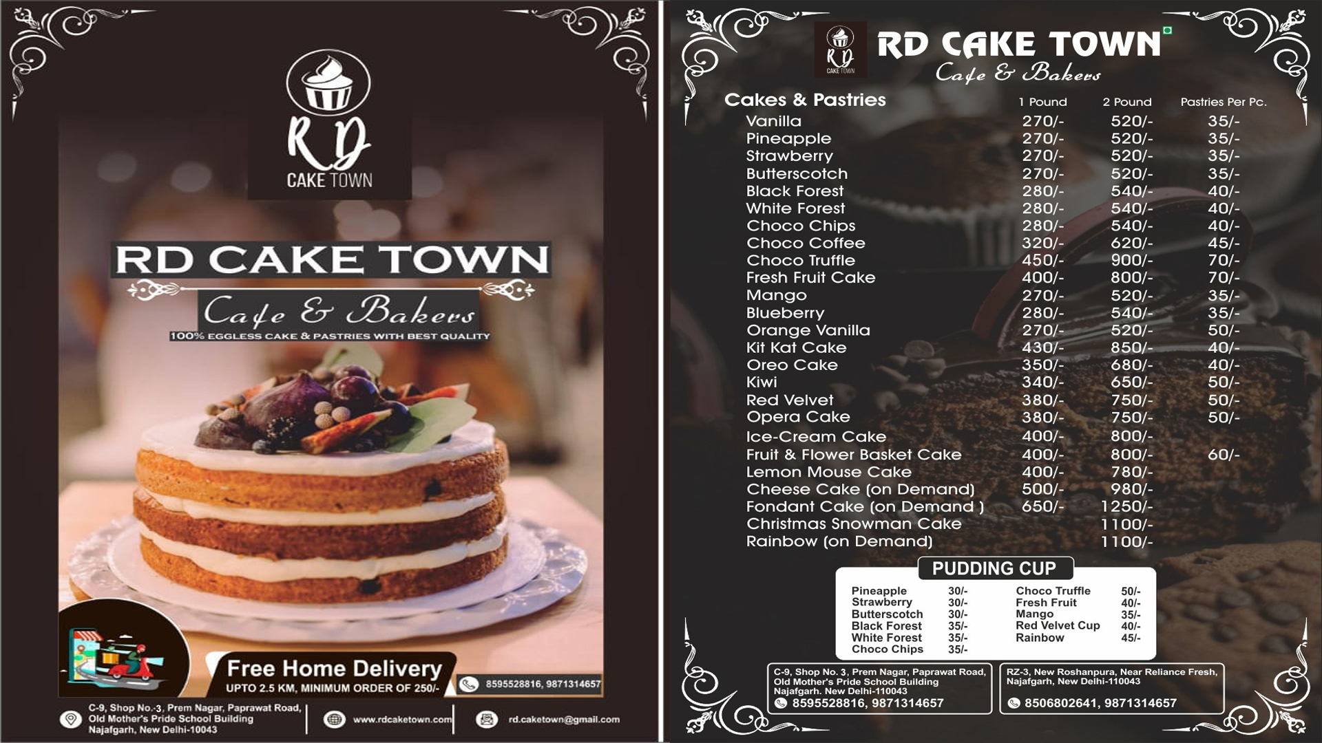 RD Cake Town Menu & Pricing